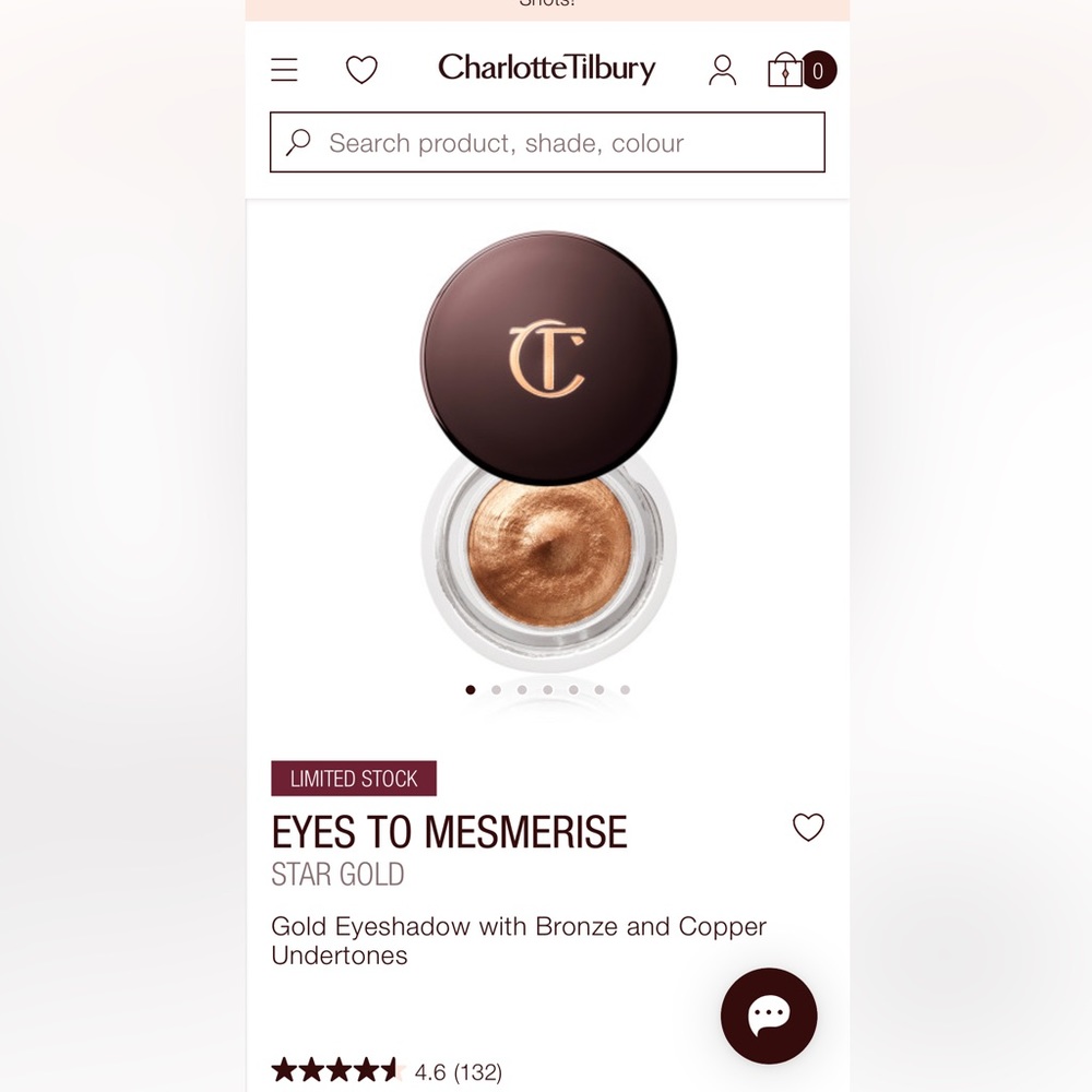 NWT Charlotte Tilbury Eyes to Mesmerize in Star Gold color